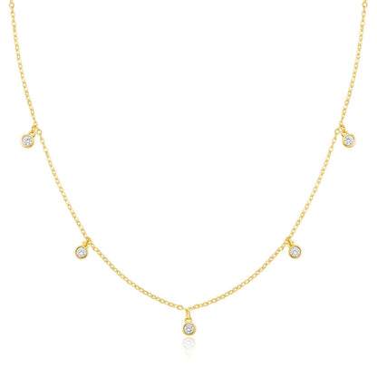 CUEZIY Mothers Day Gifts - Dainty Silver Gold Necklaces for Women Cute Station Choker Simulated Diamond Necklace Simple Layering CZ Necklace Trendy Jewelry Gifts