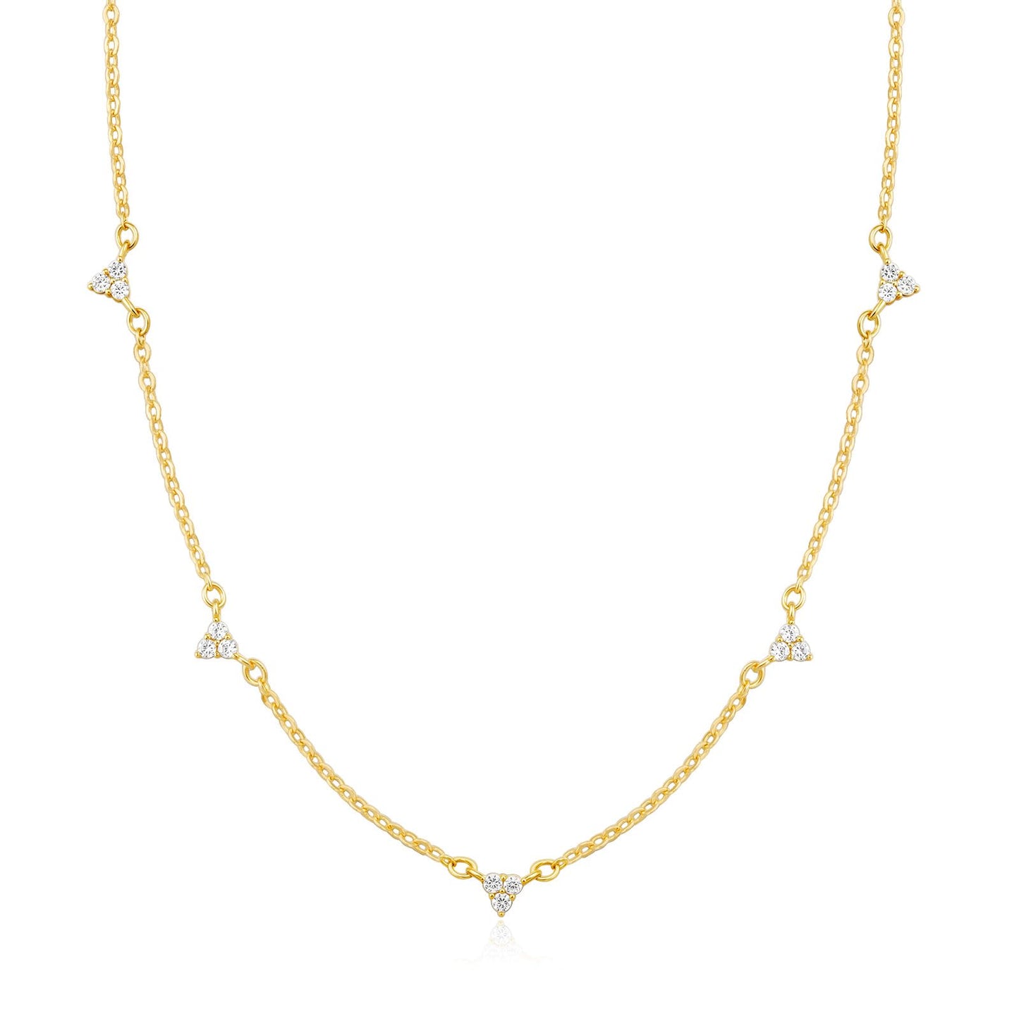 CUEZIY Mothers Day Gifts - Dainty Silver Gold Necklaces for Women Cute Station Choker Simulated Diamond Necklace Simple Layering CZ Necklace Trendy Jewelry Gifts