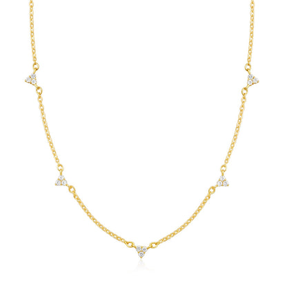 CUEZIY Mothers Day Gifts - Dainty Silver Gold Necklaces for Women Cute Station Choker Simulated Diamond Necklace Simple Layering CZ Necklace Trendy Jewelry Gifts