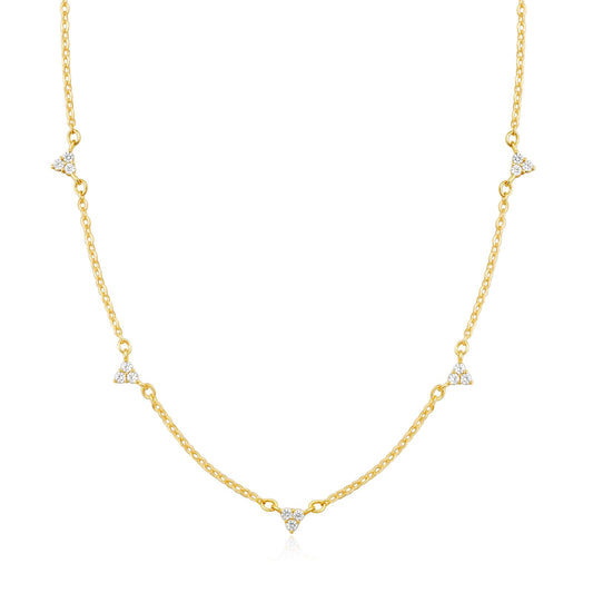 CUEZIY Mothers Day Gifts - Dainty Silver Gold Necklaces for Women Cute Station Choker Simulated Diamond Necklace Simple Layering CZ Necklace Trendy Jewelry Gifts