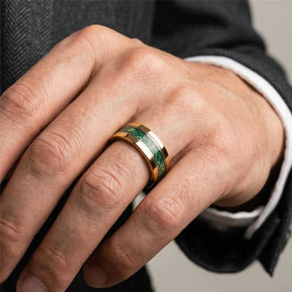 Couple Rings for Him and Her Kite Cut Moss Agate Promise Rings for Couples 3 Pics Wedding Ring Set for Women Personalized in S925 Sterling Silver/10k/14k/18k Gold