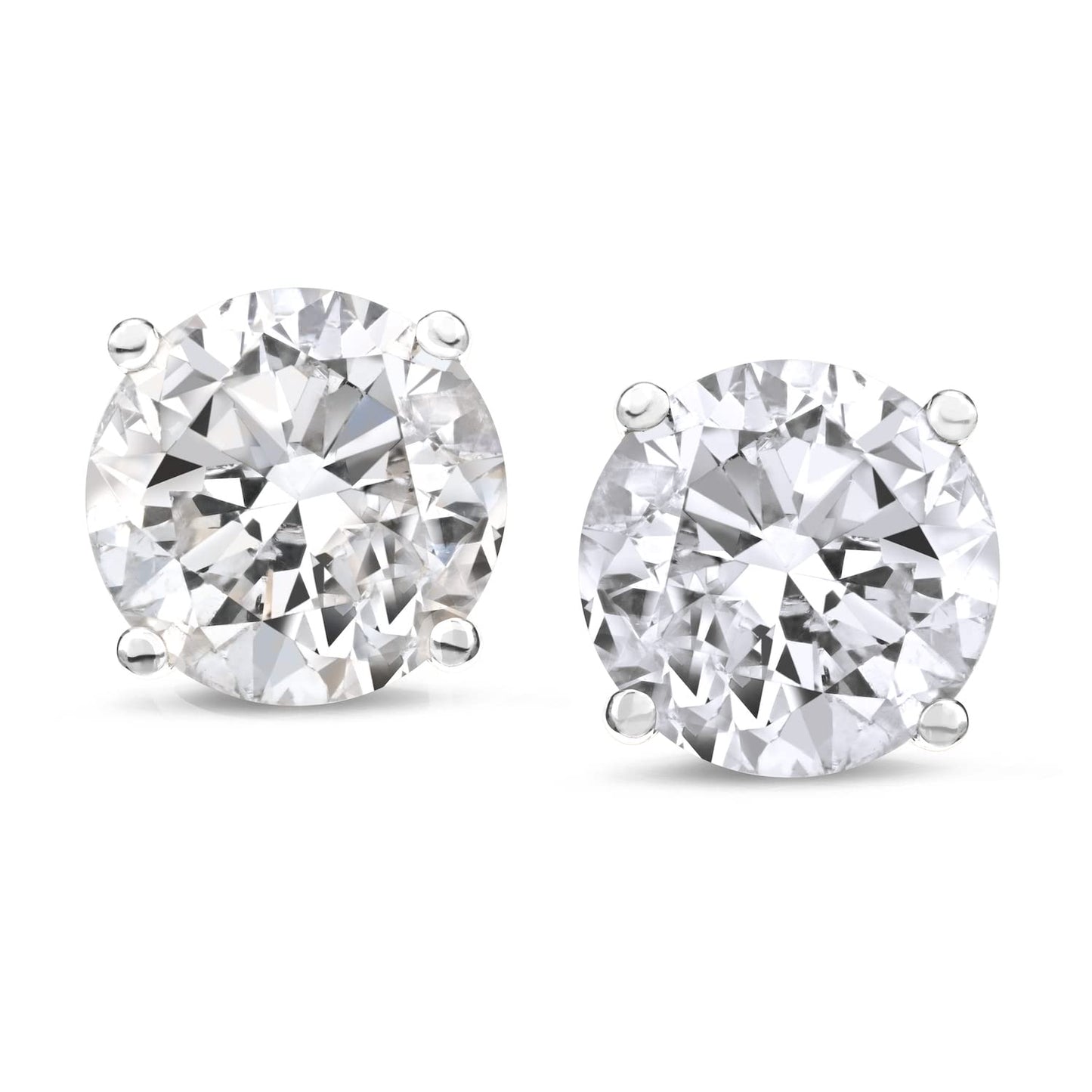 The Diamond Channel CERTIFIED 1 to 6 Carat LAB GROWN Solitaire Diamond Stud Earrings Round Cut 4 Prong Screw Back (F-G Color, VS1-VS2 Eye Clean Clarity)