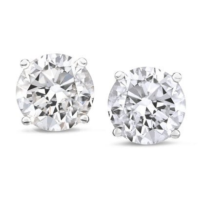 The Diamond Channel CERTIFIED 1 to 6 Carat LAB GROWN Solitaire Diamond Stud Earrings Round Cut 4 Prong Screw Back (F-G Color, VS1-VS2 Eye Clean Clarity)