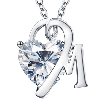 Fullove ForeverLove Heart Necklaces for Women, 4-2 Carats Heartshap Moissanite, Silver Pendant Jewelry, Anniversary Birthday Gifts for Wife, Girlfriend, Daughter, Mom