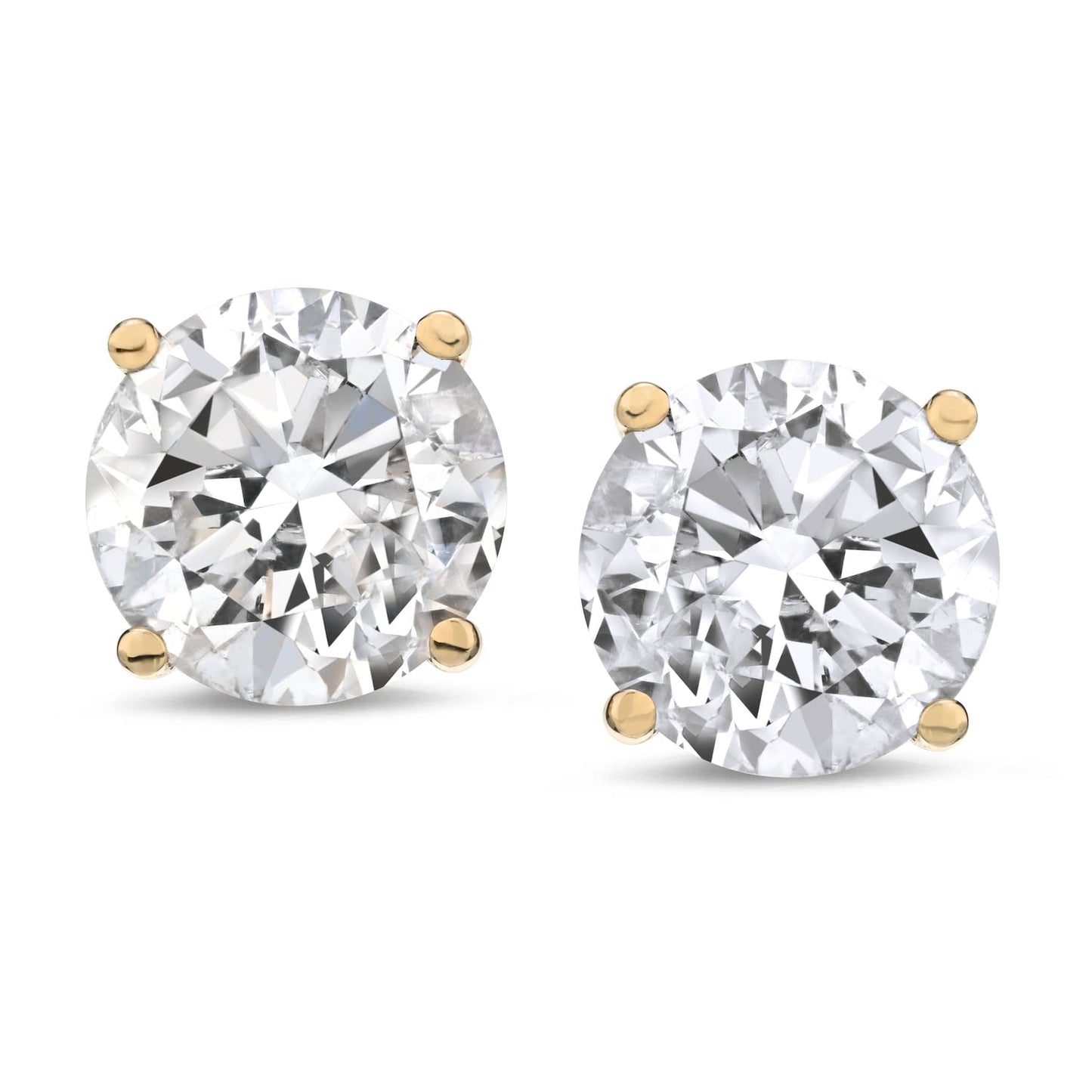 The Diamond Channel CERTIFIED 1 to 6 Carat LAB GROWN Solitaire Diamond Stud Earrings Round Cut 4 Prong Screw Back (F-G Color, VS1-VS2 Eye Clean Clarity)