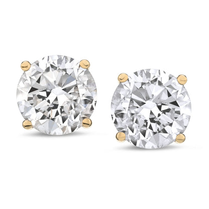 The Diamond Channel CERTIFIED 1 to 6 Carat LAB GROWN Solitaire Diamond Stud Earrings Round Cut 4 Prong Screw Back (F-G Color, VS1-VS2 Eye Clean Clarity)