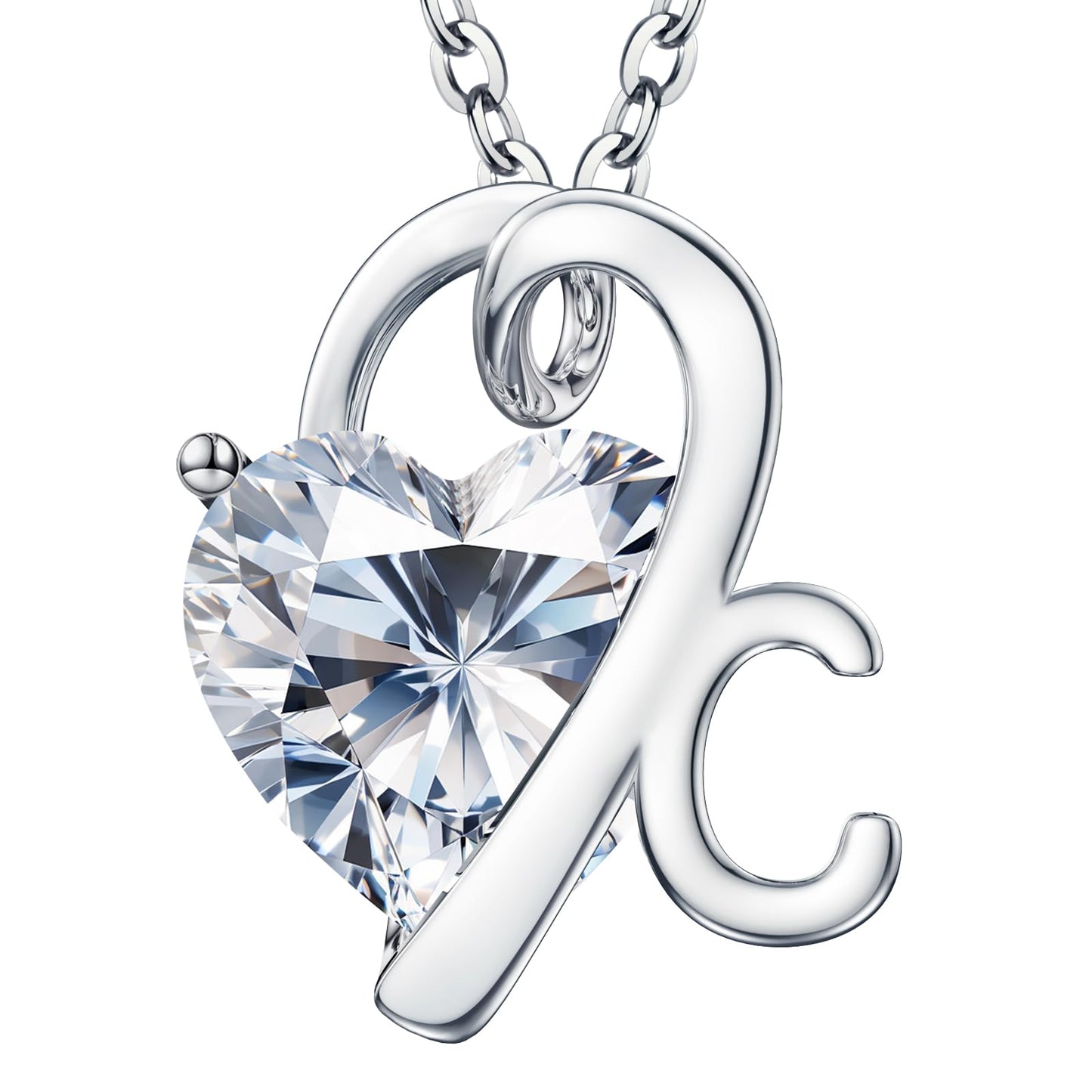 Fullove ForeverLove Heart Necklaces for Women, 4-2 Carats Heartshap Moissanite, Silver Pendant Jewelry, Anniversary Birthday Gifts for Wife, Girlfriend, Daughter, Mom