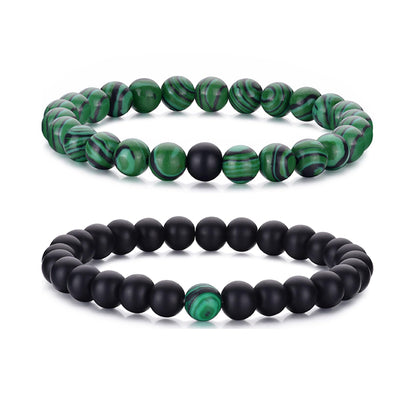 RANKEEF Tiger Eye Bracelet For Men 8MM Natural Stone Stretch Adjustable Black Crystal Beaded Bracelet for Men Women Gifts