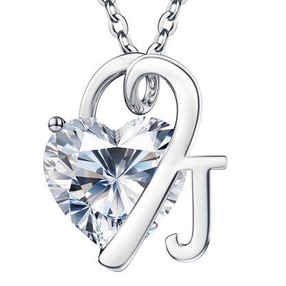 Fullove ForeverLove Heart Necklaces for Women, 4-2 Carats Heartshap Moissanite, Silver Pendant Jewelry, Anniversary Birthday Gifts for Wife, Girlfriend, Daughter, Mom