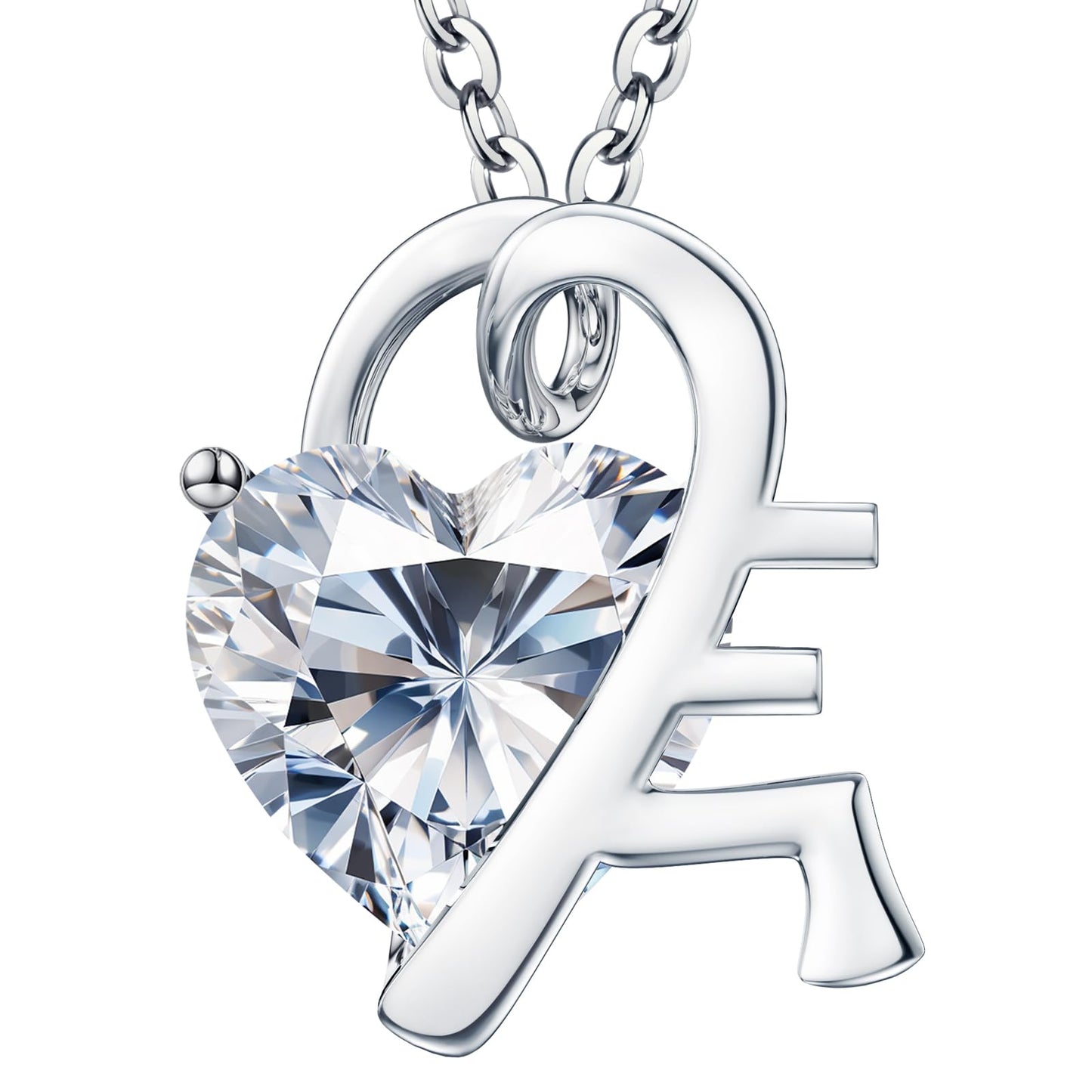 Fullove ForeverLove Heart Necklaces for Women, 4-2 Carats Heartshap Moissanite, Silver Pendant Jewelry, Anniversary Birthday Gifts for Wife, Girlfriend, Daughter, Mom