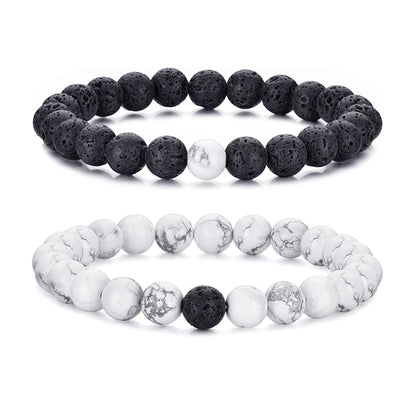 RANKEEF Tiger Eye Bracelet For Men 8MM Natural Stone Stretch Adjustable Black Crystal Beaded Bracelet for Men Women Gifts