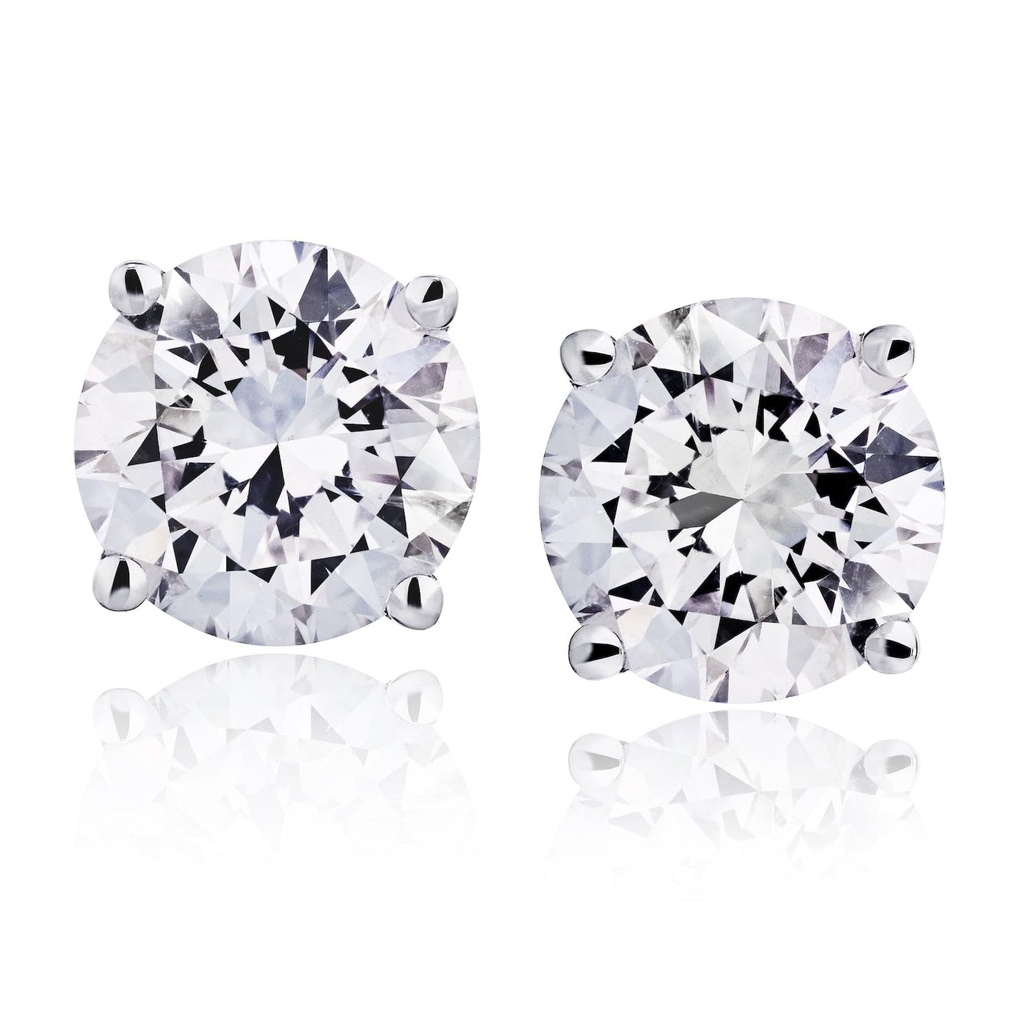 The Diamond Channel CERTIFIED 1 to 6 Carat LAB GROWN Solitaire Diamond Stud Earrings Round Cut 4 Prong Screw Back (F-G Color, VS1-VS2 Eye Clean Clarity)