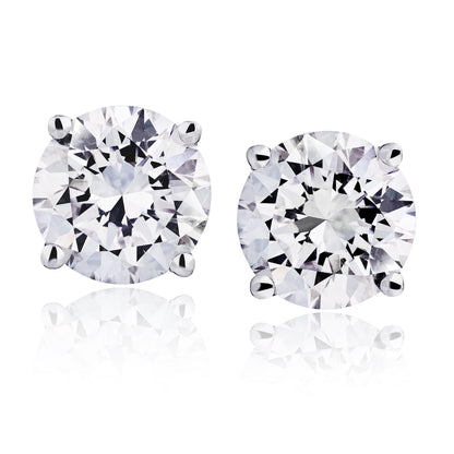 The Diamond Channel CERTIFIED 1 to 6 Carat LAB GROWN Solitaire Diamond Stud Earrings Round Cut 4 Prong Screw Back (F-G Color, VS1-VS2 Eye Clean Clarity)