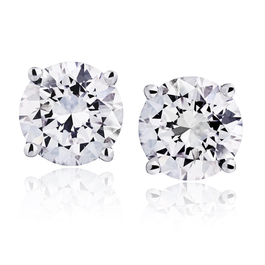 The Diamond Channel CERTIFIED 1 to 6 Carat LAB GROWN Solitaire Diamond Stud Earrings Round Cut 4 Prong Screw Back (F-G Color, VS1-VS2 Eye Clean Clarity)