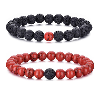 RANKEEF Tiger Eye Bracelet For Men 8MM Natural Stone Stretch Adjustable Black Crystal Beaded Bracelet for Men Women Gifts