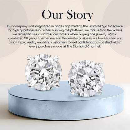 The Diamond Channel CERTIFIED 1 to 6 Carat LAB GROWN Solitaire Diamond Stud Earrings Round Cut 4 Prong Screw Back (F-G Color, VS1-VS2 Eye Clean Clarity)