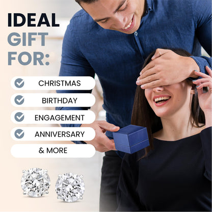 The Diamond Channel CERTIFIED 1 to 6 Carat LAB GROWN Solitaire Diamond Stud Earrings Round Cut 4 Prong Screw Back (F-G Color, VS1-VS2 Eye Clean Clarity)